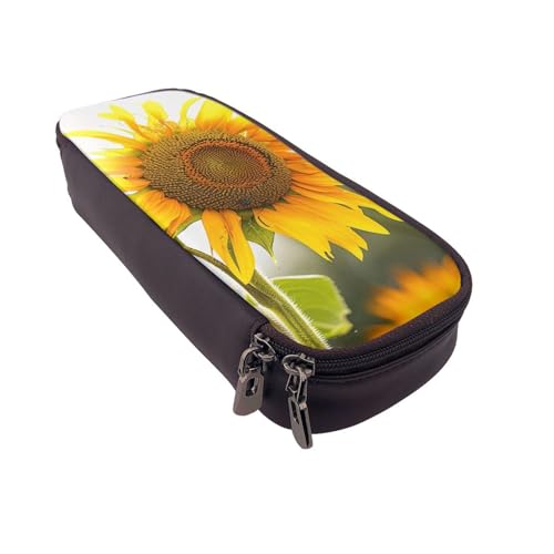 AQRJLPO Outdoor-Federmäppchen mit Sonnenblumen-Aufdruck, Kosmetik-Organizer-Tasche mit Reißverschluss, wasserdicht, Schulbedarf, Reise-Make-up-Tasche, Schreibwaren-Geschenk für Studenten, Frauen von AQRJLPO
