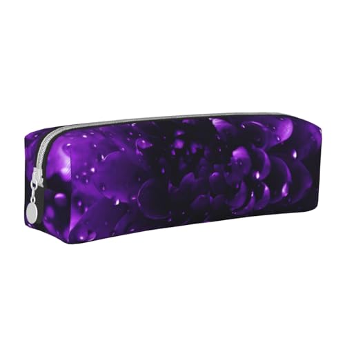 AQRJLPO Schönes lila Glitzer bedrucktes Leder-Federmäppchen, niedliches Federmäppchen, Stifteetui, Schule, Schreibwaren, Organizer, Make-up-Tasche für Jungen, Mädchen, Studenten, weiß, Einheitsgröße von AQRJLPO