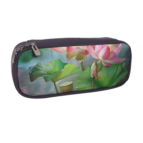 AQRJLPO Spirit of The Lotus Prints Flip-Leder-Federmäppchen, niedliches Federmäppchen, Federmäppchen, Reise-Make-up-Tasche, Schreibwaren-Geschenk für Studenten, Mädchen, Jungen, Frauen, Schwarz AQRJLPO Spirit of The Lotus Prints Flip-Leder-Federmäppchen, niedliches Federmäppchen, Federmäppchen, Reise-Make-up-Tasche, Schreibwaren-Geschenk für Studenten, Mädchen, Jungen, Frauen, Schwarz von AQRJLPO