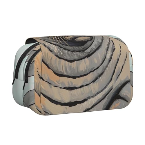 AQRJLPO Walrus Kunstdruck-Federmäppchen, doppellagig, Flip-Bleistifttasche, Stift-Organizer, Make-up-Tasche für Schule, Reisen und Arbeit, Walross Art, Einheitsgröße, Schulranzen von AQRJLPO
