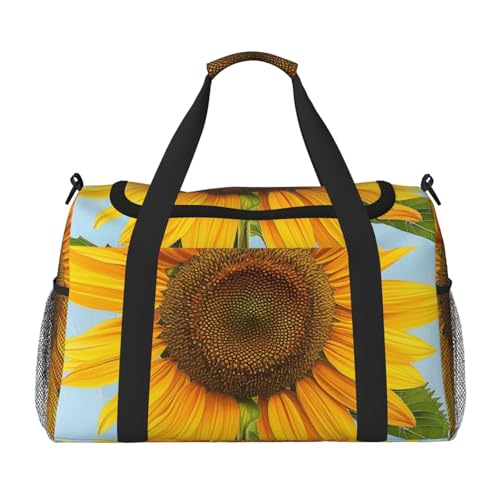 Bloom Reisetasche mit Sonnenblumen-Aufdruck für Männer und Frauen, Wochenend-Reise-Organizer für Sport, Outdoor, Fitnessstudio und Angeln, Schwarz , Einheitsgröße, Reisetasche Bloom Reisetasche mit Sonnenblumen-Aufdruck für Männer und Frauen, Wochenend-Reise-Organizer für Sport, Outdoor, Fitnessstudio und Angeln, Schwarz , Einheitsgröße, Reisetasche von AQRJLPO