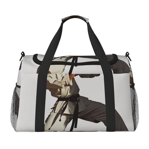 Karate bedruckte Reisetasche für Männer und Frauen, Wochenend-Reise-Organizer für Sport, Outdoor, Fitnessstudio und Angeln, Schwarz , Einheitsgröße, Reisetasche Karate bedruckte Reisetasche für Männer und Frauen, Wochenend-Reise-Organizer für Sport, Outdoor, Fitnessstudio und Angeln, Schwarz , Einheitsgröße, Reisetasche von AQRJLPO