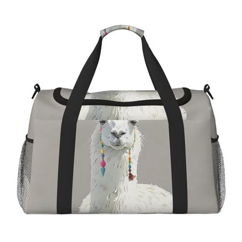 Reisetasche mit Lama-Aufdruck für Männer und Frauen, Wochenend-Reise-Organizer für Sport, Outdoor, Fitnessstudio und Angeln, Schwarz , Einheitsgröße, Reisetasche Reisetasche mit Lama-Aufdruck für Männer und Frauen, Wochenend-Reise-Organizer für Sport, Outdoor, Fitnessstudio und Angeln, Schwarz , Einheitsgröße, Reisetasche von AQRJLPO