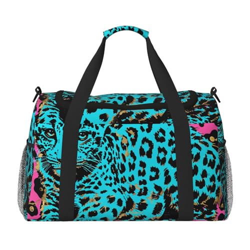 Reisetasche mit niedlichem Leopardenmuster für Männer und Frauen, Wochenend-Reise-Organizer für Sport, Outdoor, Fitnessstudio und Angeln, Schwarz , Einheitsgröße, Reisetasche Reisetasche mit niedlichem Leopardenmuster für Männer und Frauen, Wochenend-Reise-Organizer für Sport, Outdoor, Fitnessstudio und Angeln, Schwarz , Einheitsgröße, Reisetasche von AQRJLPO