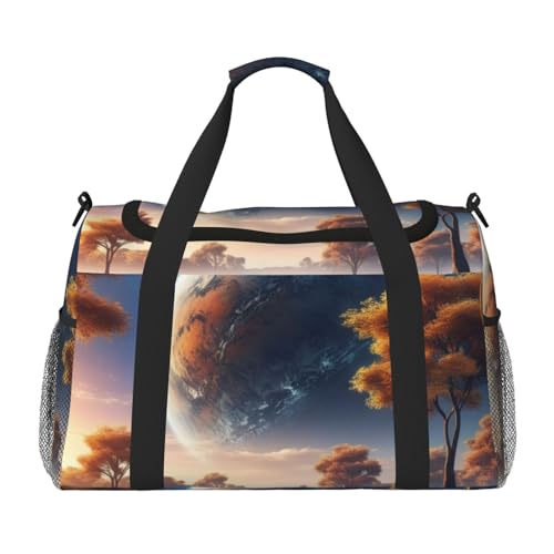 3D Planet Space Stars Print Reisetasche für Damen und Herren, faltbare Reisetaschen und geräumige Wochenend-Tragetasche zur Aufbewahrung von Toilettenartikeln, Gepäck, persönlichen Gegenständen von AQRMNBV