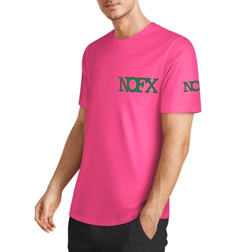 NOFX Herren-T-Shirt, Baumwolle, kurzärmelig, Rundhalsausschnitt, weiches T-Shirt für Fans, Magenta-Style, 3XL NOFX Herren-T-Shirt, Baumwolle, kurzärmelig, Rundhalsausschnitt, weiches T-Shirt für Fans, Magenta-Style, 3XL von AQSWPUWD