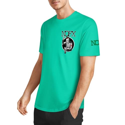 NOFX Herren-T-Shirt, Baumwolle, kurzärmelig, Rundhalsausschnitt, weiches T-Shirt für Fans, Mintgrün, M NOFX Herren-T-Shirt, Baumwolle, kurzärmelig, Rundhalsausschnitt, weiches T-Shirt für Fans, Mintgrün, M von AQSWPUWD