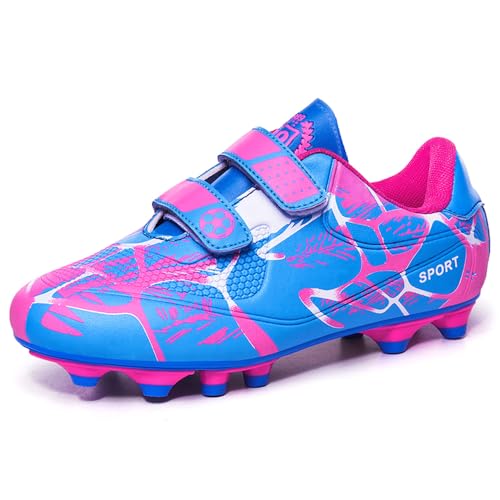 AQTDUAJ Fussballschuhe Mädchen Fußballschuhe 30 Kinder Jungen Outdoor rutschfest Atmungsaktive Soccer Trainingsschuhe Unisex Soccer Schuhe Low Top Rosa von AQTDUAJ