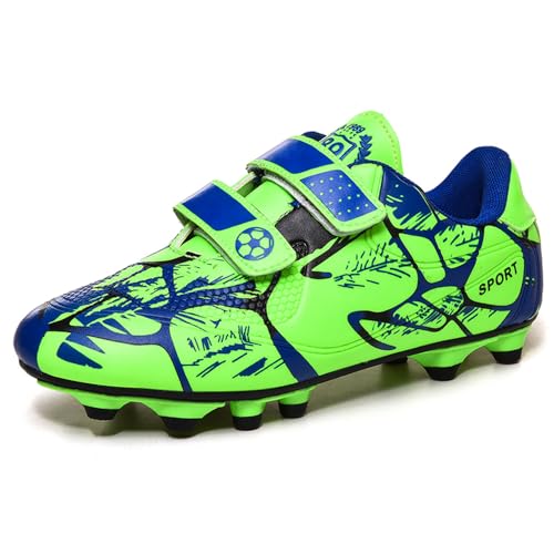 AQTDUAJ Fußballschuhe Kinder 33 Fussballschuhe Jungen Mädchen Professionelle Soccer Trainingsschuhe Unisex Sommer Outdoor Atmungsaktive Turnschuhe Grün von AQTDUAJ