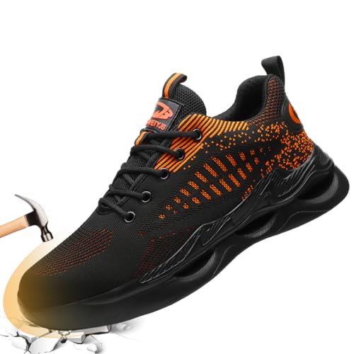 Schutzschuhe Herren S1 Sicherheitsschuhe Arbeitsschuhe Damen mit Stahlkappe Schutzschuhe Frauen Männer Sportlich Arbeit Schuhe Sommer Atmungsaktiv rutschfeste Turnschuhe Schwarz Orange 42 Schutzschuhe Herren S1 Sicherheitsschuhe Arbeitsschuhe Damen mit Stahlkappe Schutzschuhe Frauen Männer Sportlich Arbeit Schuhe Sommer Atmungsaktiv rutschfeste Turnschuhe Schwarz Orange 42 von AQTDUAJ