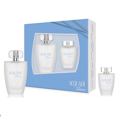 The First Acquadi Shine Geschenkbox für Damen, Parfüm, Edt, 100 ml, Mini-Größe, 30 ml von AQUADI