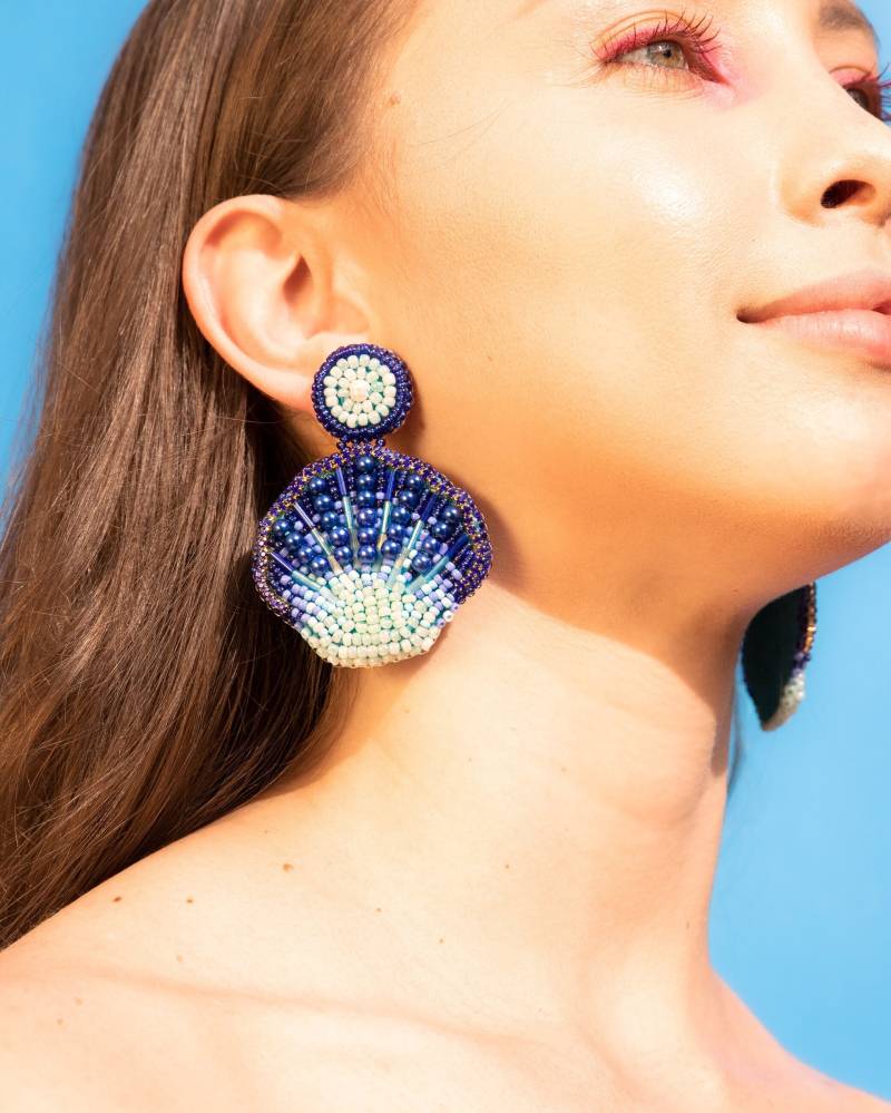 Austernperlen Tropfen Ohrringe | Sommer Accessoires Handgefertigte Statement Strand Perlen von AQUAMALA