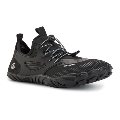 AQUASTIC Herren Saros Wasserschuhe - Komfortabel, rutschfest, schnell trocknend, Fußschutz, Barfuß-Design, ideal für den Urlaub, Dämpfung, Verstellbarer Verschluss von AQUASTIC