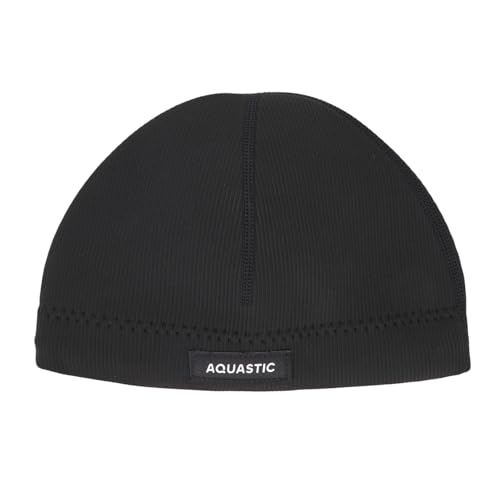 AQUASTIC Neopren-Mütze Winstick Beanie in Schwarz Aus 3 mm Neopren Mütze mit Haken zum Befestigen an der Kleidung Leicht und bequem Schützt vor Kälte Wasserdicht Maximale Dichtigkeit von AQUASTIC