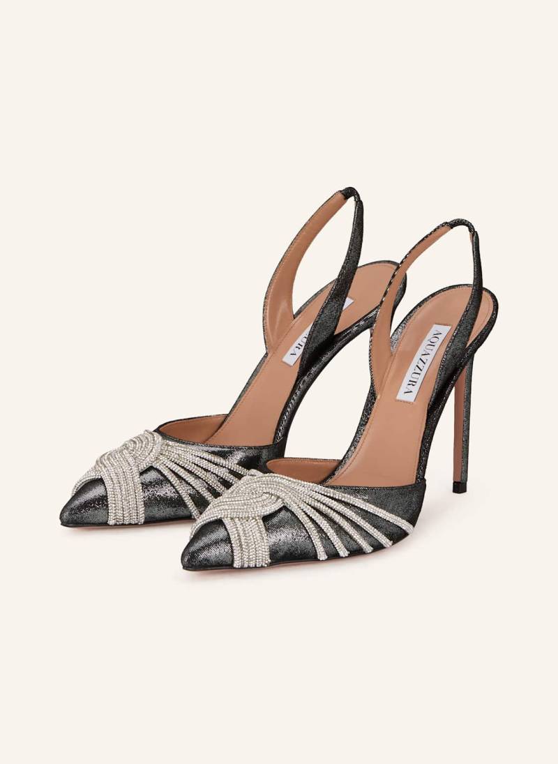 Aquazzura Slingpumps Gatsby Sling Mit Schmucksteinen schwarz von AQUAZZURA