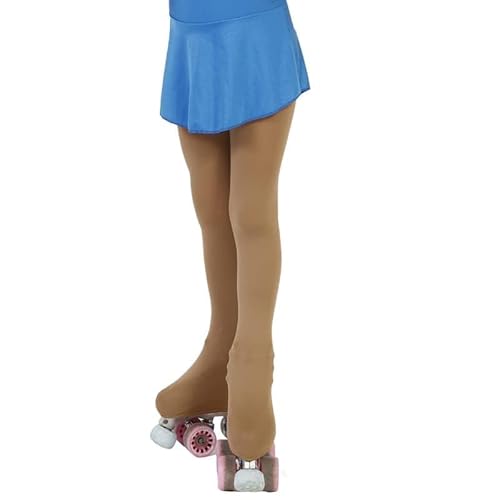 AQUILONE 100 Denier Skating Strumpfhose, Mädchen Skating Kunstturnen Skating Strumpfhose, 3D Mikrofaser Sport Socken mit Skate Cover Muster - Made in Italy (Natürlich, 12/14) von AQUILONE 0-14