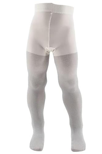 AQUILONE Strumpfhose Lurex, Mädchen Strumpfhosen, Elastische Mikrofaser Strumpfhose mit silbernem Lurex, Baby Socken - Made in Italy - 1 Paar (8, Elfenbein/Silber) von AQUILONE 0-14