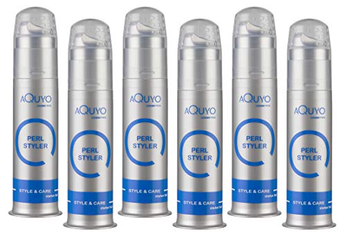 Perl Styler starker Halt, Haargel für Männer und Frauen, Gel zum stylen und formen der Haare mit Pearl Effekt, Styling und Glanz in Einem (6er Pack - 6x 100ml) von AQUYO Cosmetics