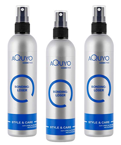 Style & Care Bondinglöser, Bonding Lösungsmittel zum entfernen von Bondings und Extensions (3x 200ml) | Spray Löser von Haar Tapes und Haarverlängerungen, Hair Bonding & Tape Remover von AQUYO Cosmetics