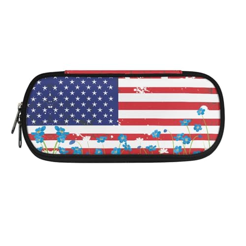 AQYAPTOIY Federmäppchen für Kinder mit amerikanischer USA-Flagge für Jungen und Mädchen, patriotisches Federmäppchen für Kinder im Alter von 5–16 Jahren, Federmäppchen mit doppeltem Reißverschluss AQYAPTOIY Federmäppchen für Kinder mit amerikanischer USA-Flagge für Jungen und Mädchen, patriotisches Federmäppchen für Kinder im Alter von 5–16 Jahren, Federmäppchen mit doppeltem Reißverschluss von AQYAPTOIY