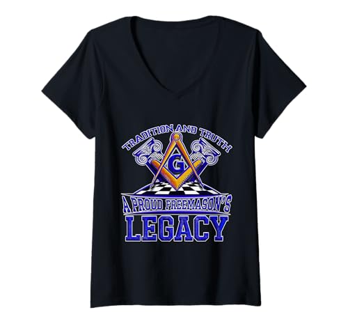 Damen Masonic_Symbol Tradition des Vermächtnisses eines stolzen T-Shirt mit V-Ausschnitt Damen Masonic_Symbol Tradition des Vermächtnisses eines stolzen T-Shirt mit V-Ausschnitt von AR-masonic