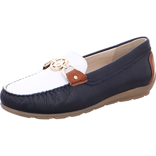 ARA Damen ALABAMA Slipper, BLAU,WEISS/COGNAC, 37 EU von ARA