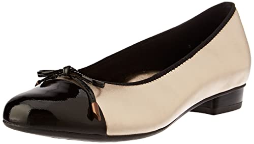 ARA Damen Bari Ballerinas, Schwarz Platin, 42 EU Schmal von ARA