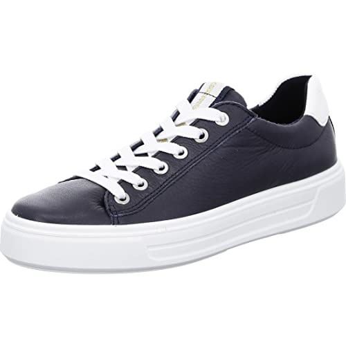 ara Damen Courtyard Sneaker, BLAU,Weiss, 38 EU Weit von ARA