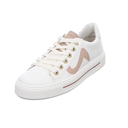 ara Damen Courtyard Sneaker, Weiss,Sand, 41.5 EU Weit von ARA