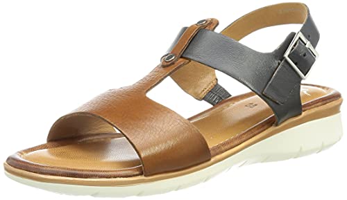 ARA Damen Kreta Keilsandale, Cognac Blau, 42 EU von ARA