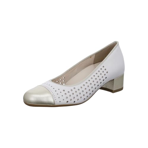 ara Damen Nizza Pumps, Platin,Cream, 36.5 EU Weit von ARA