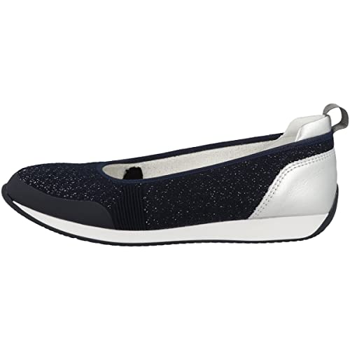 ara Damen Porto Ballerinas, BLAU,BLAU-Silber/Silber, 38 EU von ARA