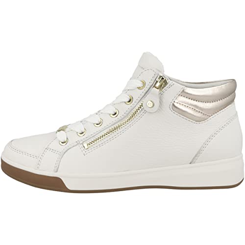 ARA Damen ROM Mid-cut Sneaker, CREAM,PLATIN, 43 von ARA