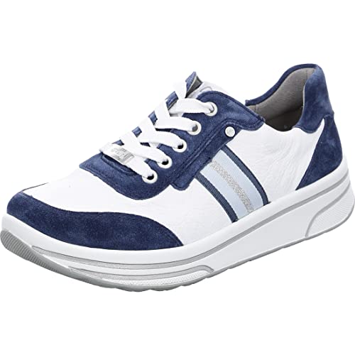 ARA Damen SAPPORO Low-cut Sneaker, INDIGO,WEISS, 39 von ARA