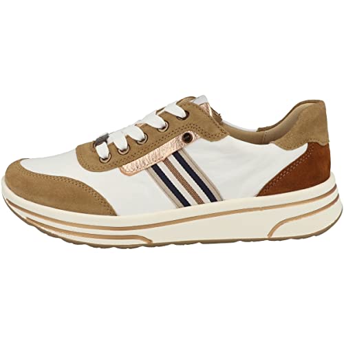 ARA Damen Sapporo Sneaker, Toffee Weiss Rosegold Cognac, 37.5 EU Weit von ARA