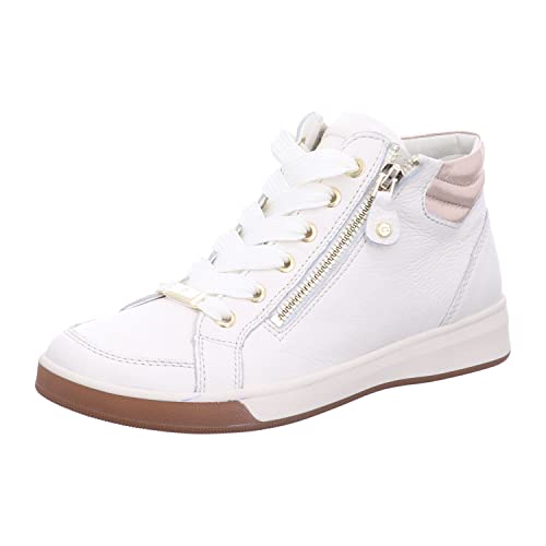 ARA Damen ROM Mid-cut Sneaker, CREAM,PLATIN, 39 von ARA