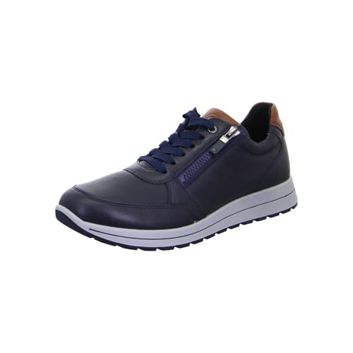 ara Herren Matteo Sneaker, BLAU,Cognac, 46 EU Weit von ARA