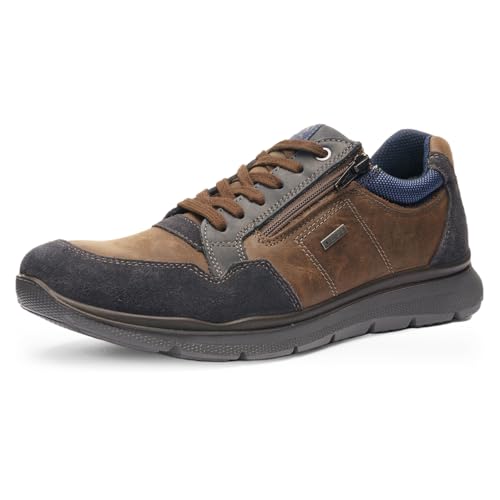 ARA Herren BENJO Schnürschuh Lowcut, NAVY,CAFFEE, 45 von ARA