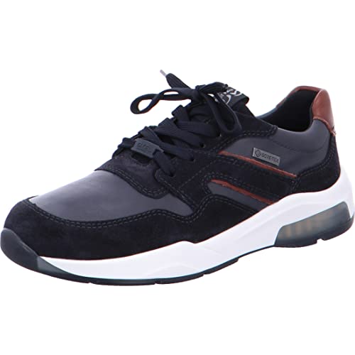 ARA Herren Sneaker Schuhe Los Angeles Gore-Tex Sneaker Lederkombination Sport Halbschuhe Uni blau geschnürt Gore-tex von ARA