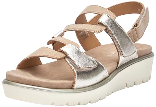 ara Damen Bilbao Sandale, Platin,Sand, 40 EU von ARA