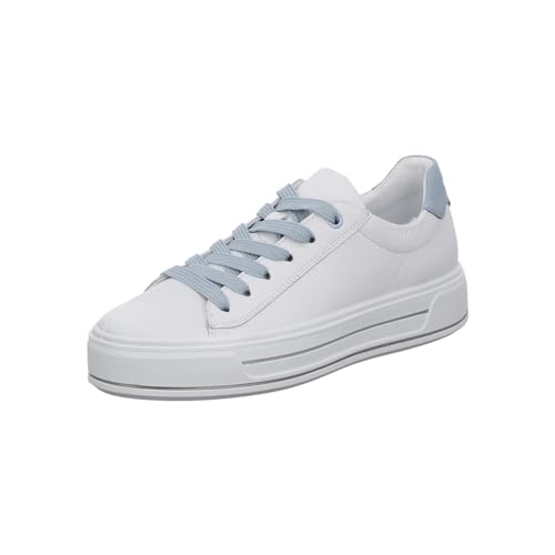 ara Damen Canberra Sneaker, Weiss,Aqua, 42.5 EU Weit von ARA