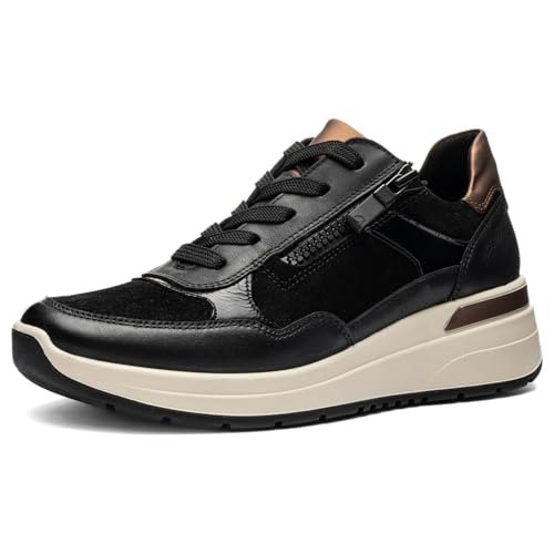 ara Damen Schnürer Sneaker, Schwarz Nuts, 38.5 EU Weit von ARA