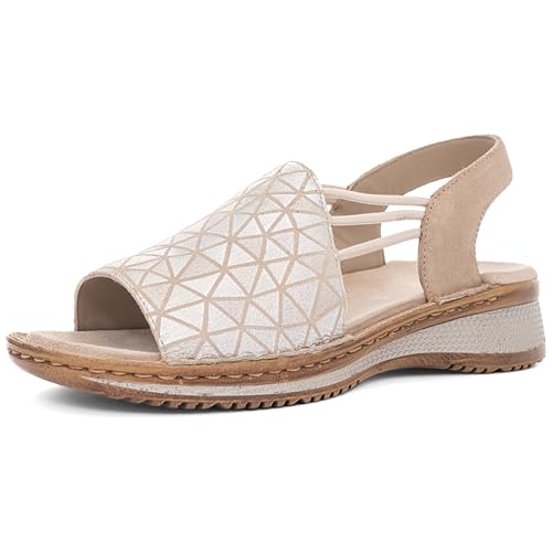 ara Damen Hawaii Sandale, Sand/Silber,Sand, 38 EU von ARA