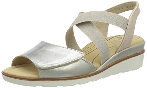 ara Damen LUGANO Riemchensandalen, Weiß (Weissgold, Nude 05), 41 EU(7 UK) von ARA