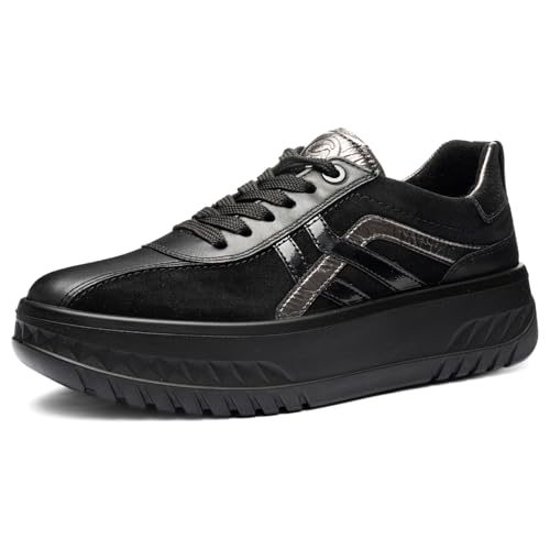 ara Damen Monaco 2.0 Sneaker, SCHWARZ,Steel, 41 EU Weit von ARA
