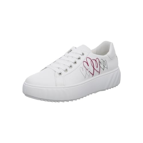 ara Damen Monaco Sneaker, Weiss,Hearts, 40 EU Weit von ARA