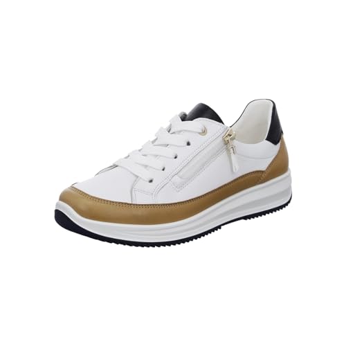 ara Damen Osaka Sneaker, Caramel,Weiss,BLAU, 38.5 EU Weit von ARA