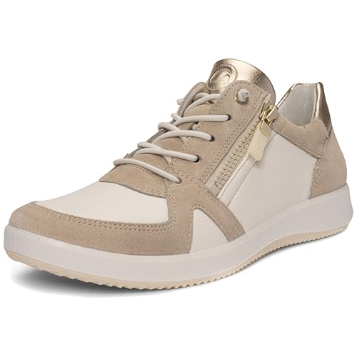 ara Damen Roma Sneaker, Shell,Cream,Platin, 39 EU Weit von ARA