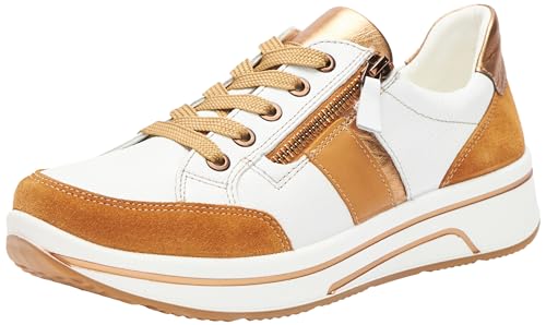 ara Damen Sapporo Sneaker, Caramel,Weiss,Whisky, 39 EU Weit von ARA