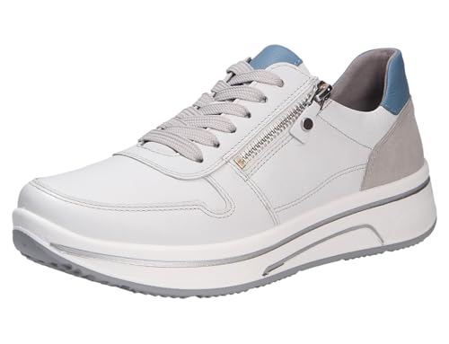 ara Damen Sapporo Sneaker, Nebbia,COOL-Blue,Pebble, 41.5 EU Weit von ARA